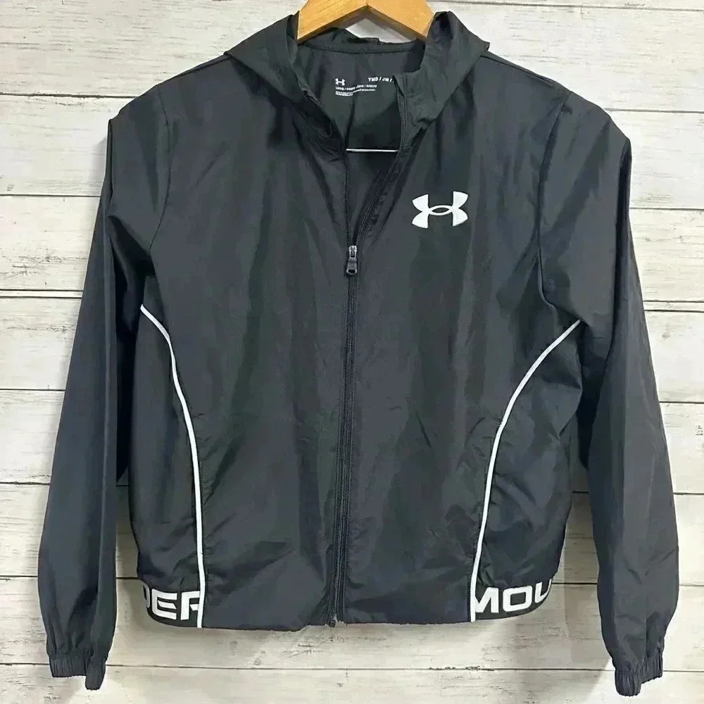 Under Armour Black Windbreaker Jacket Size M - Picture 2 of 5